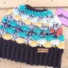 Mermaid Dreams messy bun beanie - graphite / painted canyon color