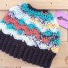 Mermaid Dreams messy bun beanie - graphite / painted canyon color - Image 2