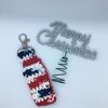 Lip Balm Holder Keychain -red, white and blue