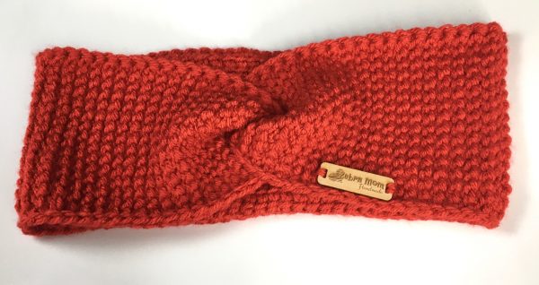 Tunisian Twist Ear Warmer - Red