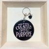 Acrylic Key Chain - Created with a Purpose (black/rose gold)